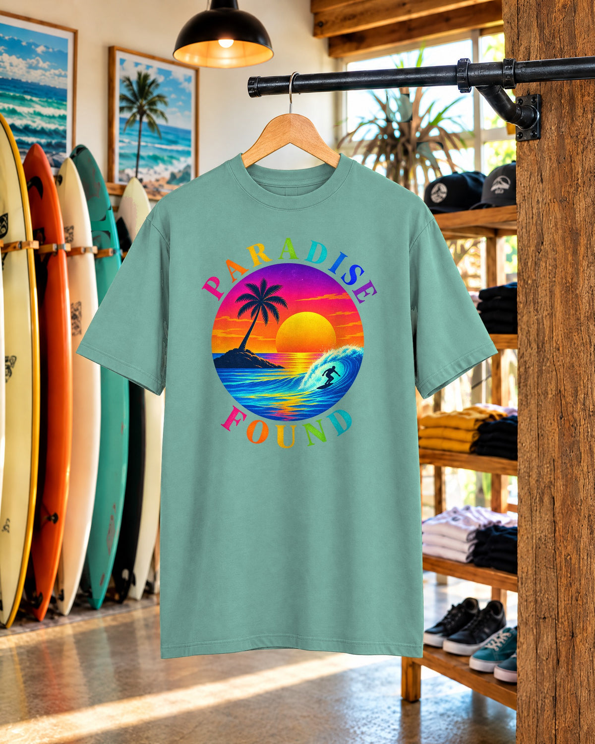 Paradise Found Tee | Tropical Island Shirt | Retro Palm T-Shirt | Comfort Colors