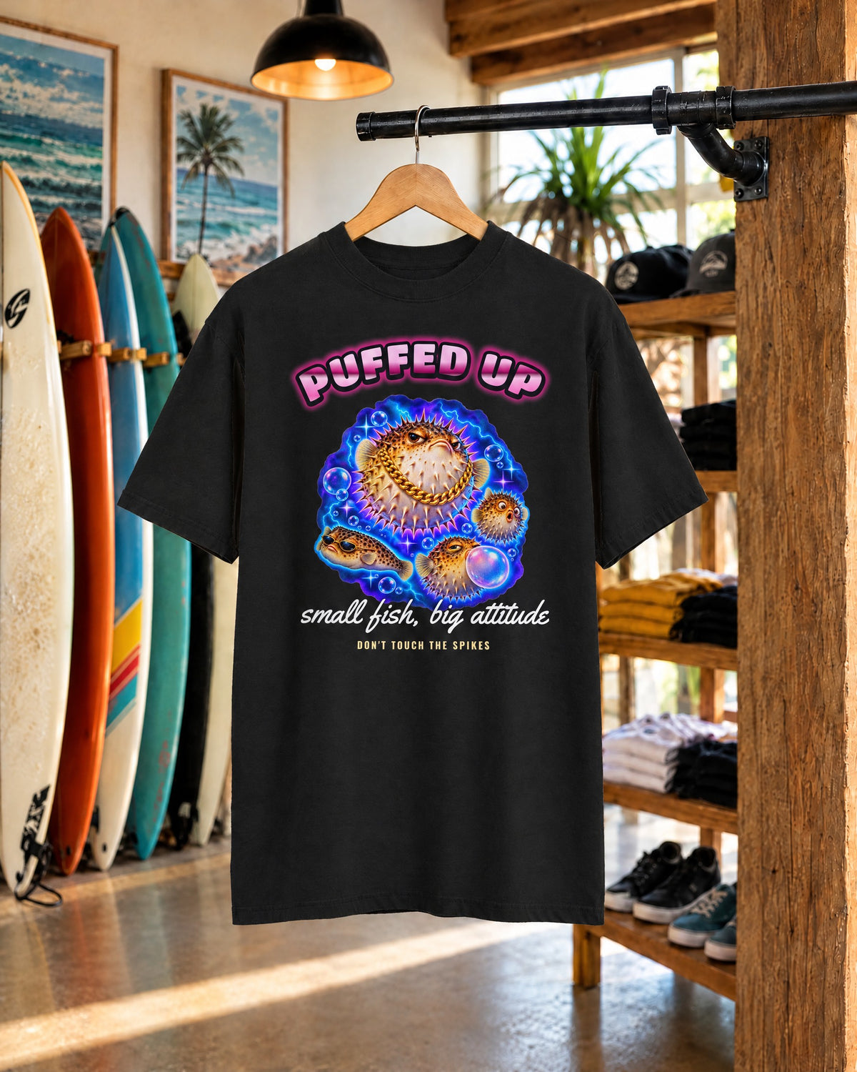 Pufferfish Bootleg Shirt | Puffed Up Funny Fish Tee | Comfort Colors T-Shirt