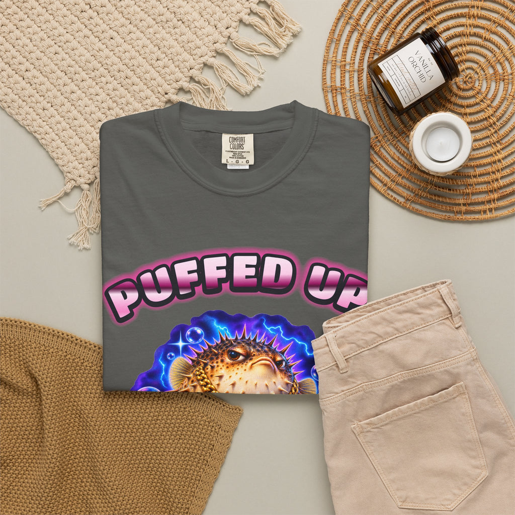 Pufferfish Bootleg Shirt | Puffed Up Funny Fish Tee | Comfort Colors T-Shirt
