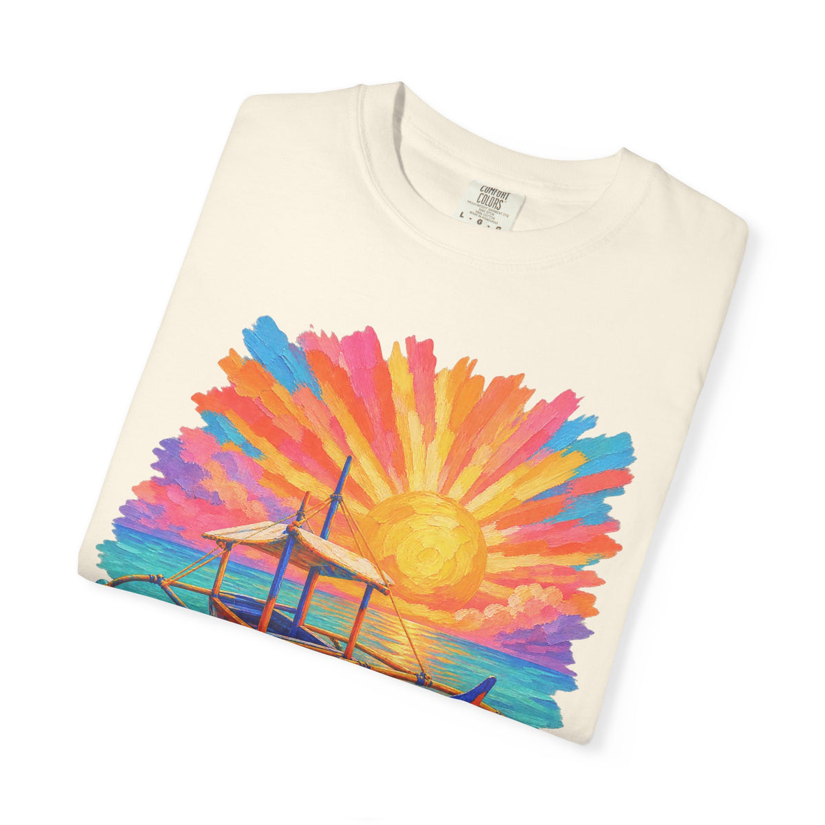 Filipino Bangka Boat Shirt | Philippines Sunburst Beach Tee | Comfort Colors T-Shirt