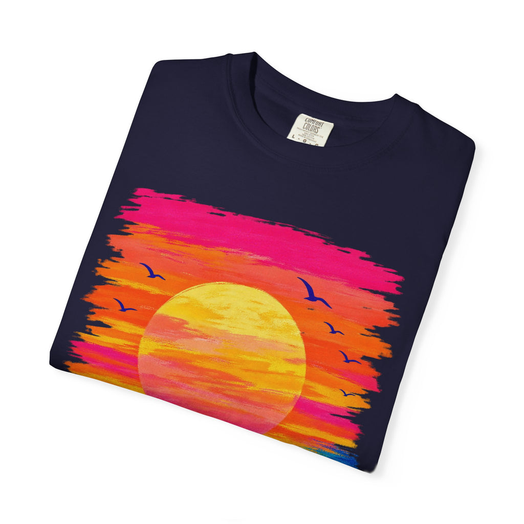 Grunge Sunset Surfer Shirt | Retro Stripe Surf Tee | Comfort Colors T-Shirt