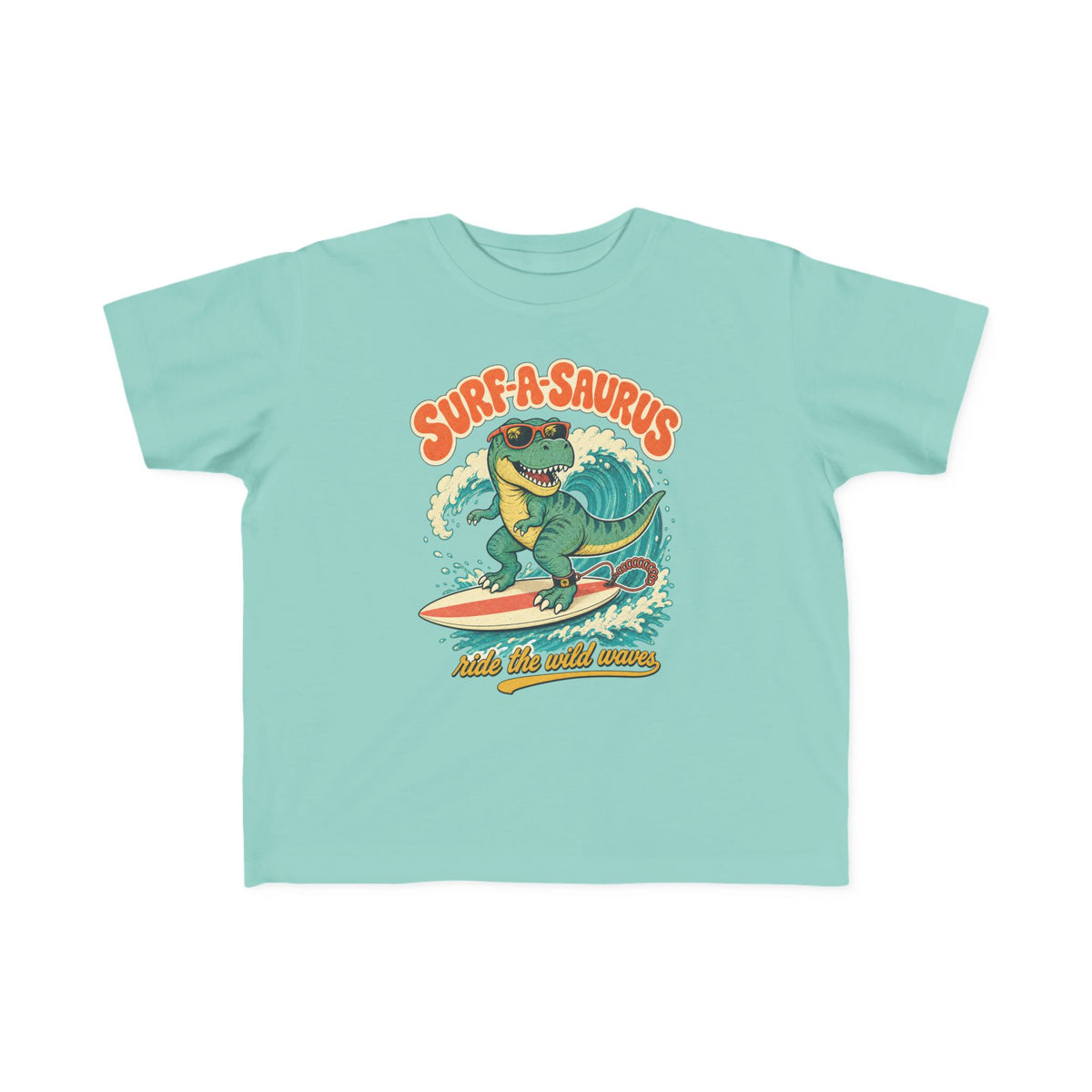 Surf-A-Saurus Kids Tee | Dinosaur Surf Kids Shirt | Toddler Beach T-Shirt | Surf Kid Gift