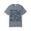 Woodcut Palm Grid Shirt | Tropical Surf Tiles Tee | Comfort Colors T-Shirt