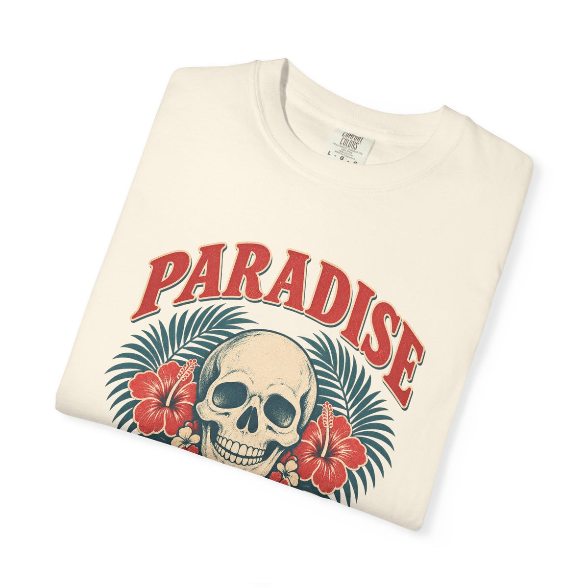 Paradise Lost and Found Tee | Tropical Skull Hibiscus Shirt | Vintage Surf T-Shirt | Comfort Colors Pepper
