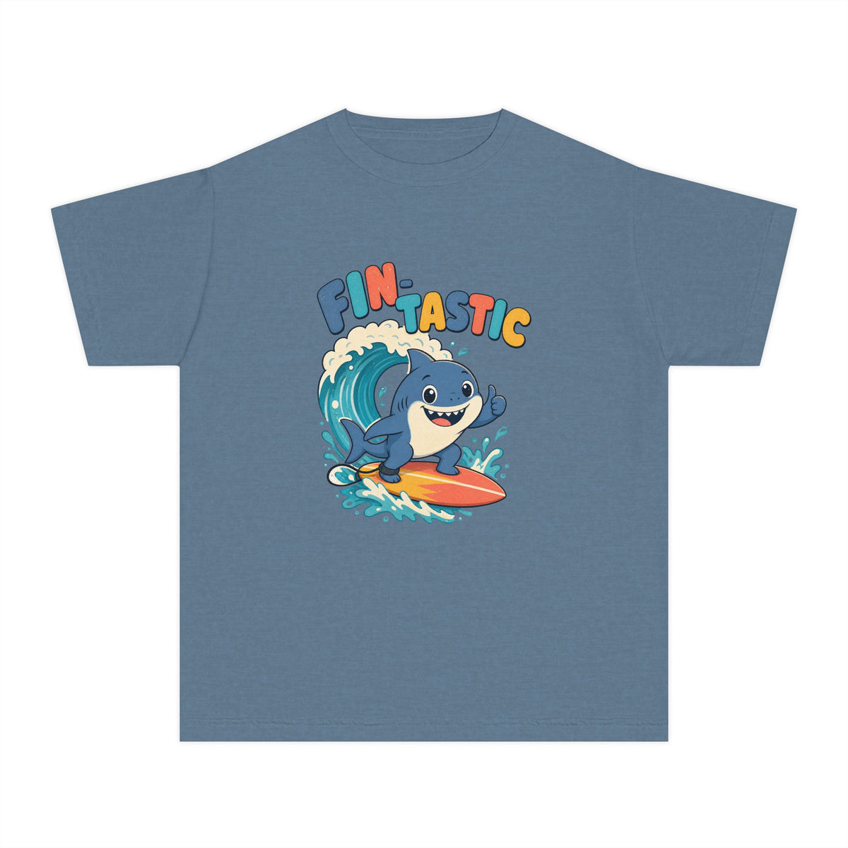 Fin-Tastic Kids Tee | Shark Surf Kids Shirt | Youth Beach T-Shirt | Surf Kid Gift