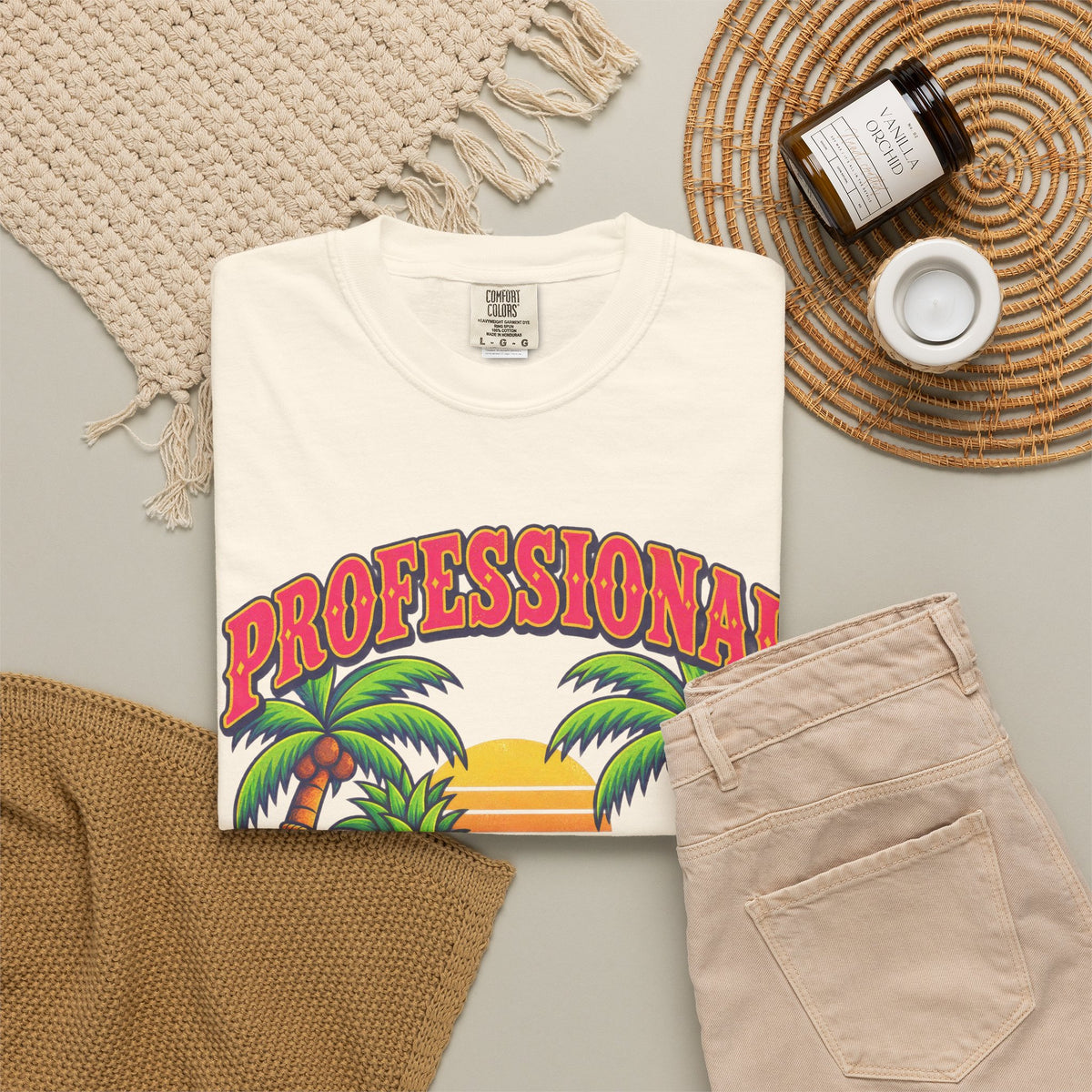 Professional Beach Bum Tee | Funny Pineapple Hammock Shirt | Retro Vacation T-Shirt | Comfort Colors