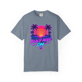 Beach Mode On Tee | Synthwave Retro Sunset Shirt | 80s Neon Palm Tree T-Shirt | Comfort Colors Black