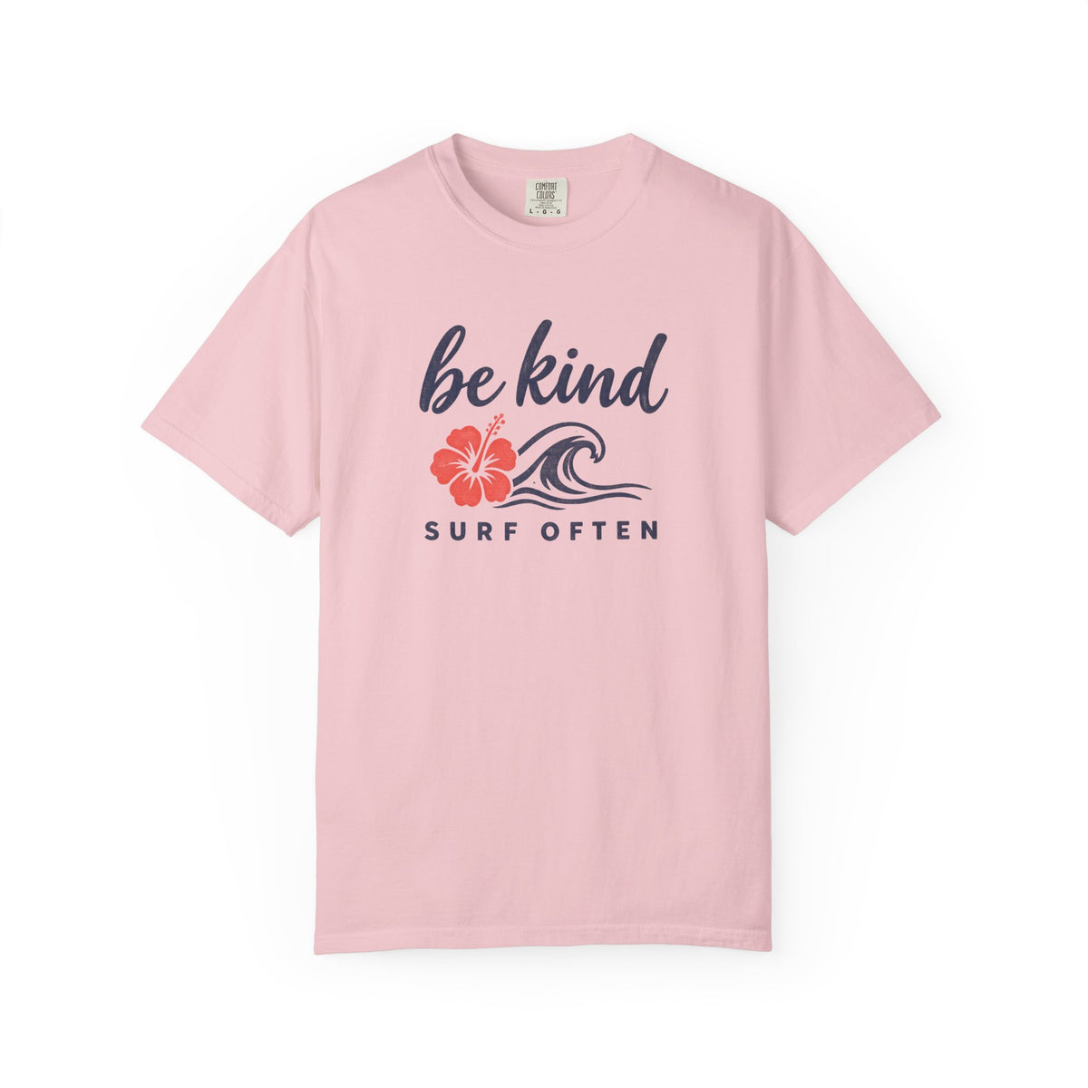 Be Kind Surf Often Tee | Minimalist Hibiscus Wave Shirt | Positive Surf T-Shirt | Comfort Colors Gift