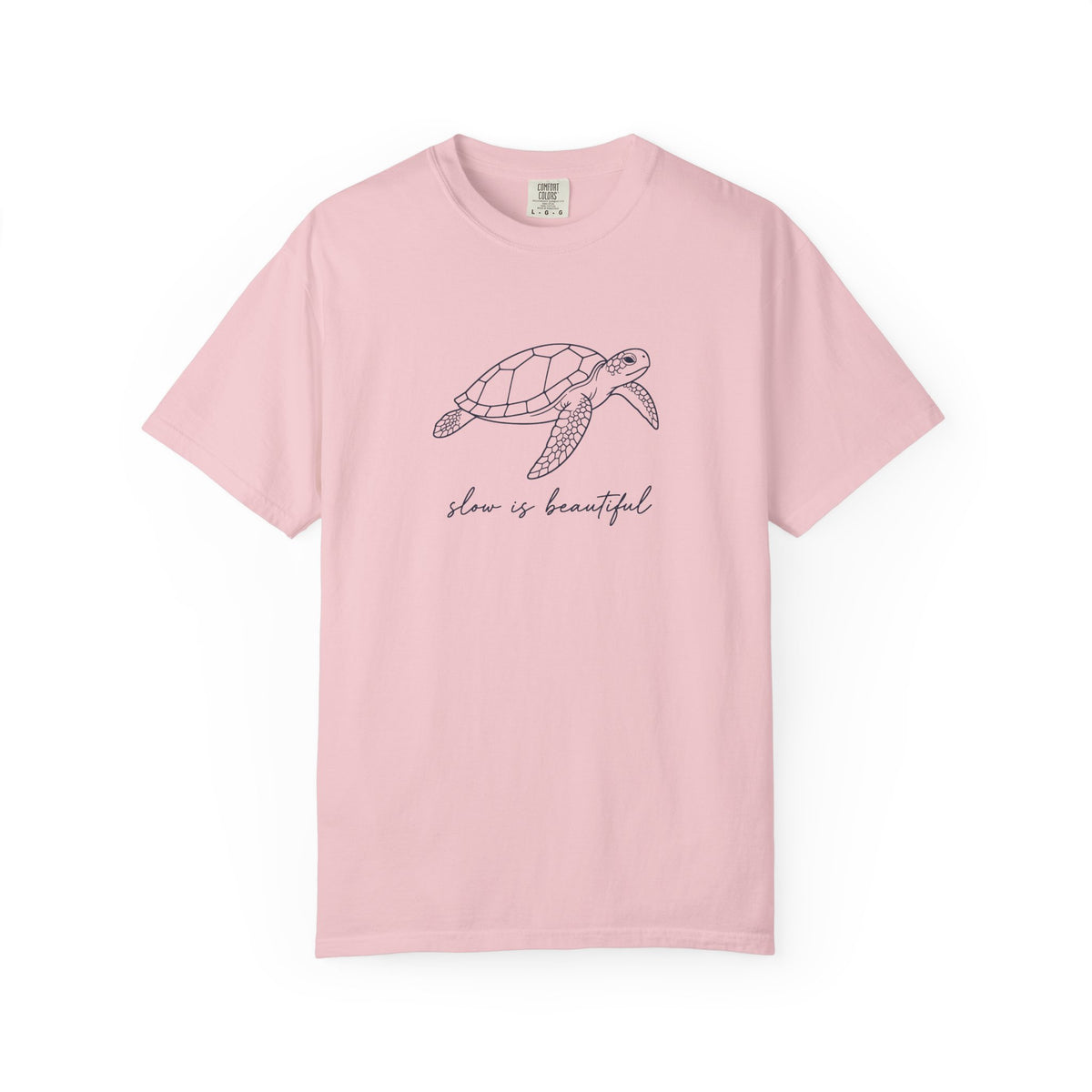Slow Is Beautiful Tee | Minimal Sea Turtle Shirt | Inspirational Ocean T-Shirt | Comfort Colors