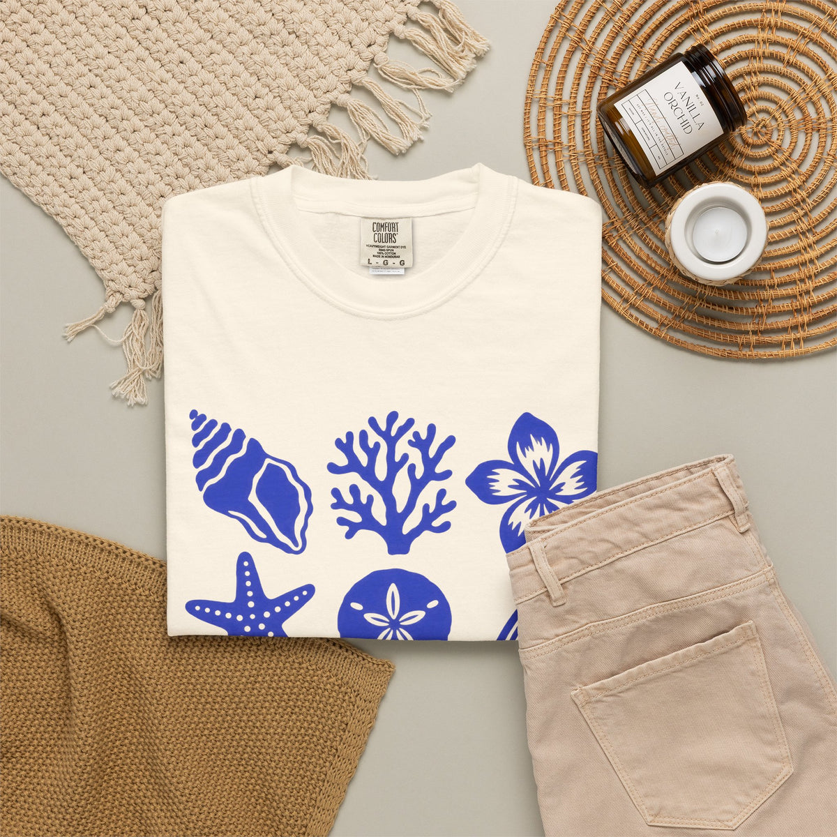 Salty Girl Club Shirt | Sea Shell Icons Beach Tee | Comfort Colors T-Shirt