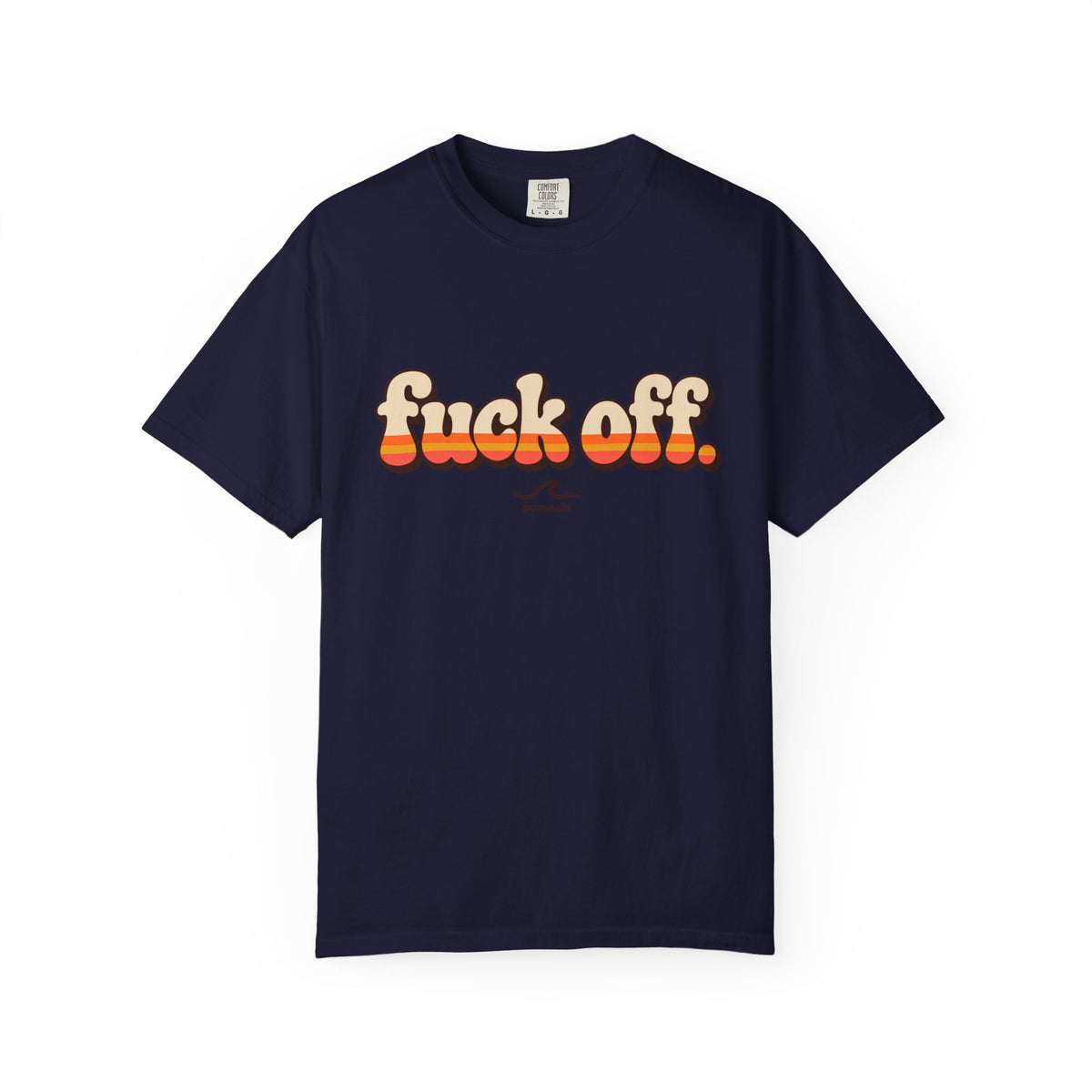 Retro 'fuck off.' typography T-shirt | bold script tee