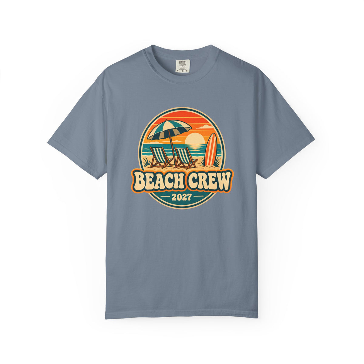 Beach Crew 2027 Tee | Matching Family Vacation Shirt | Group Beach Trip T-Shirt | Comfort Colors White