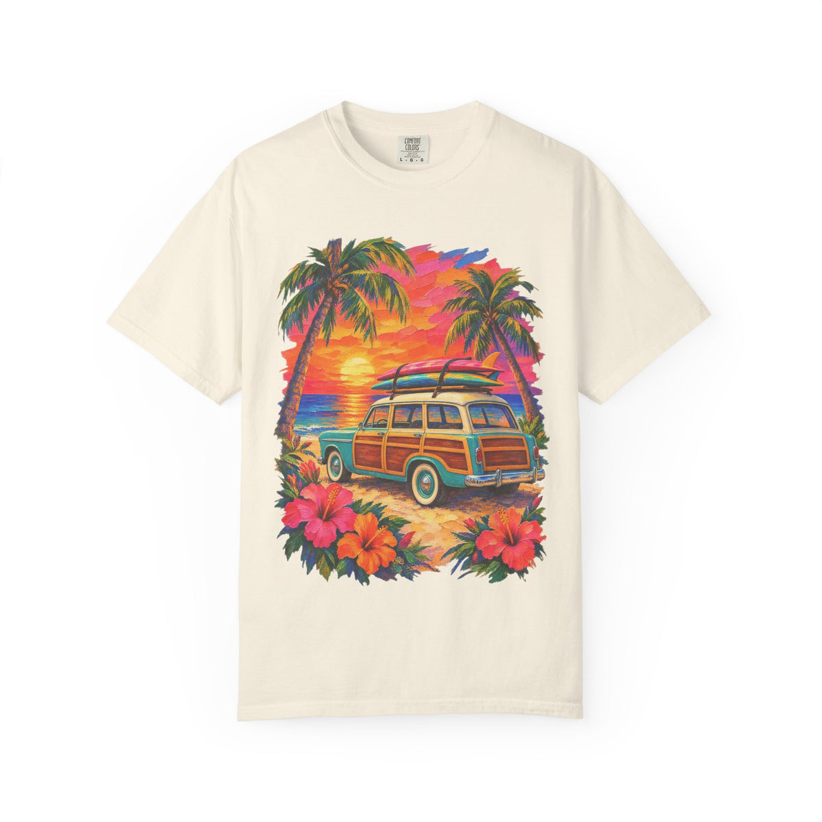 Surf Van Sunset Shirt | Retro Camper Van Beach Tee | Comfort Colors T-Shirt