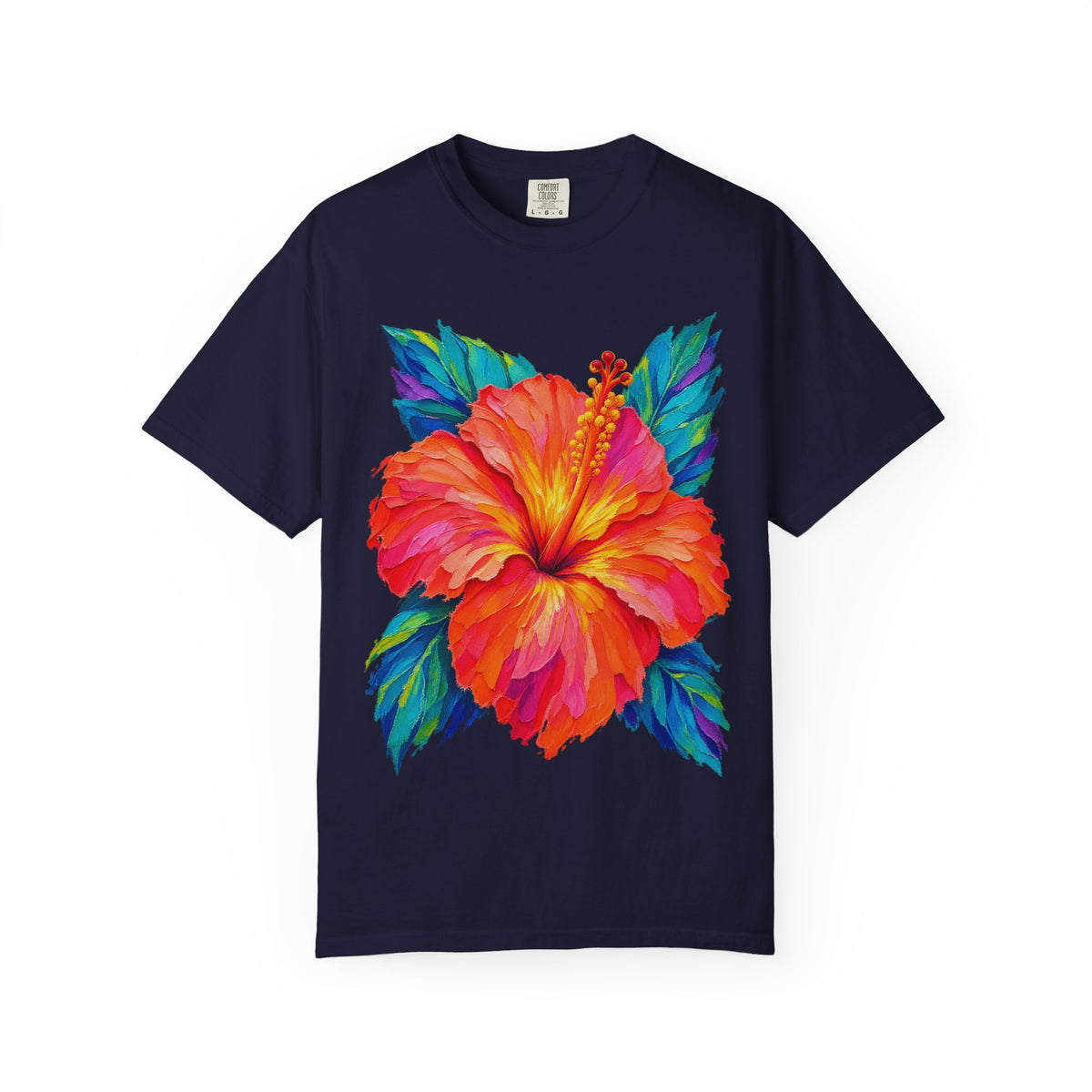 Painted Hibiscus Sunrise Shirt | Tropical Flower Tee | Comfort Colors T-Shirt