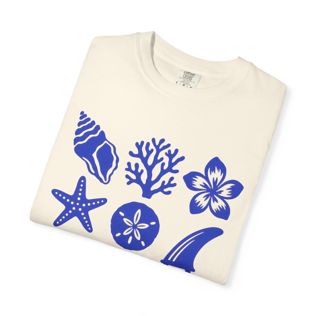 Salty Girl Club Shirt | Sea Shell Icons Beach Tee | Comfort Colors T-Shirt