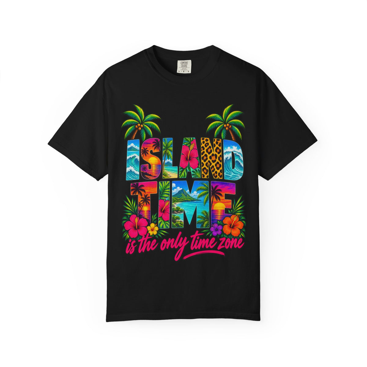 Island Time Tee | Tropical Island Shirt | Retro Vacation T-Shirt | Comfort Colors