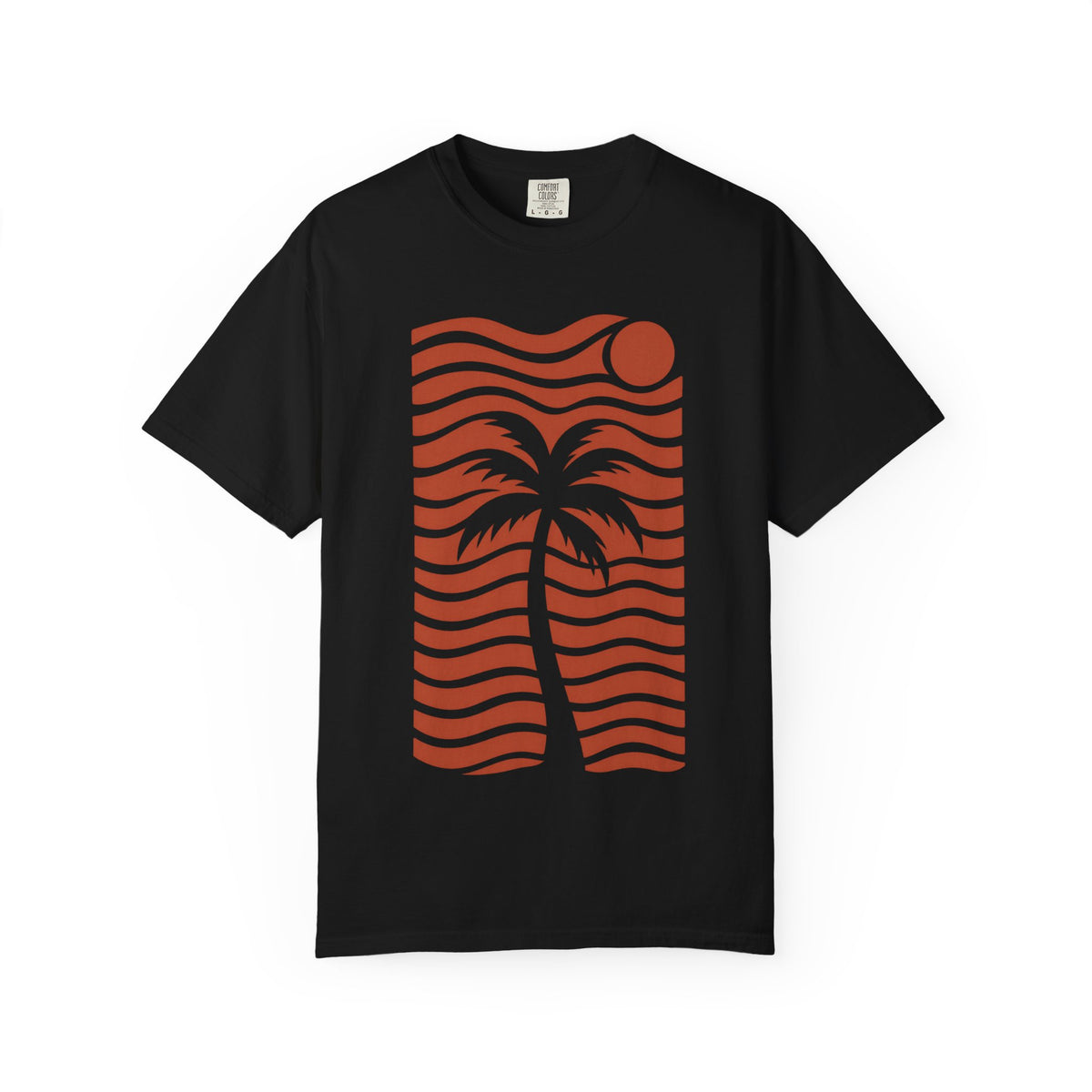 Palm Wave Lines Shirt | Negative Space Palm Tee | Comfort Colors T-Shirt