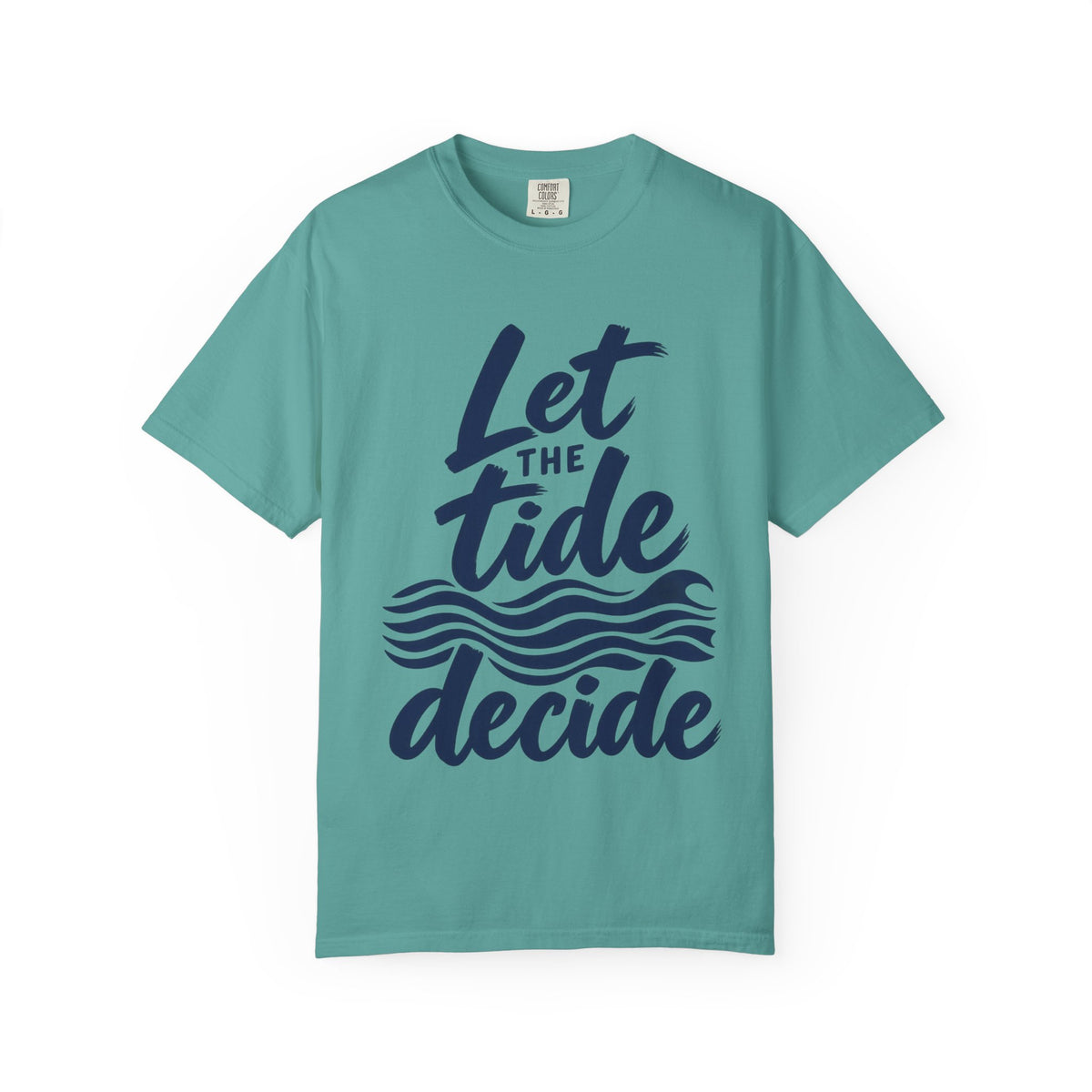 Let The Tide Decide Shirt | Wave Lines Script Tee | Comfort Colors T-Shirt