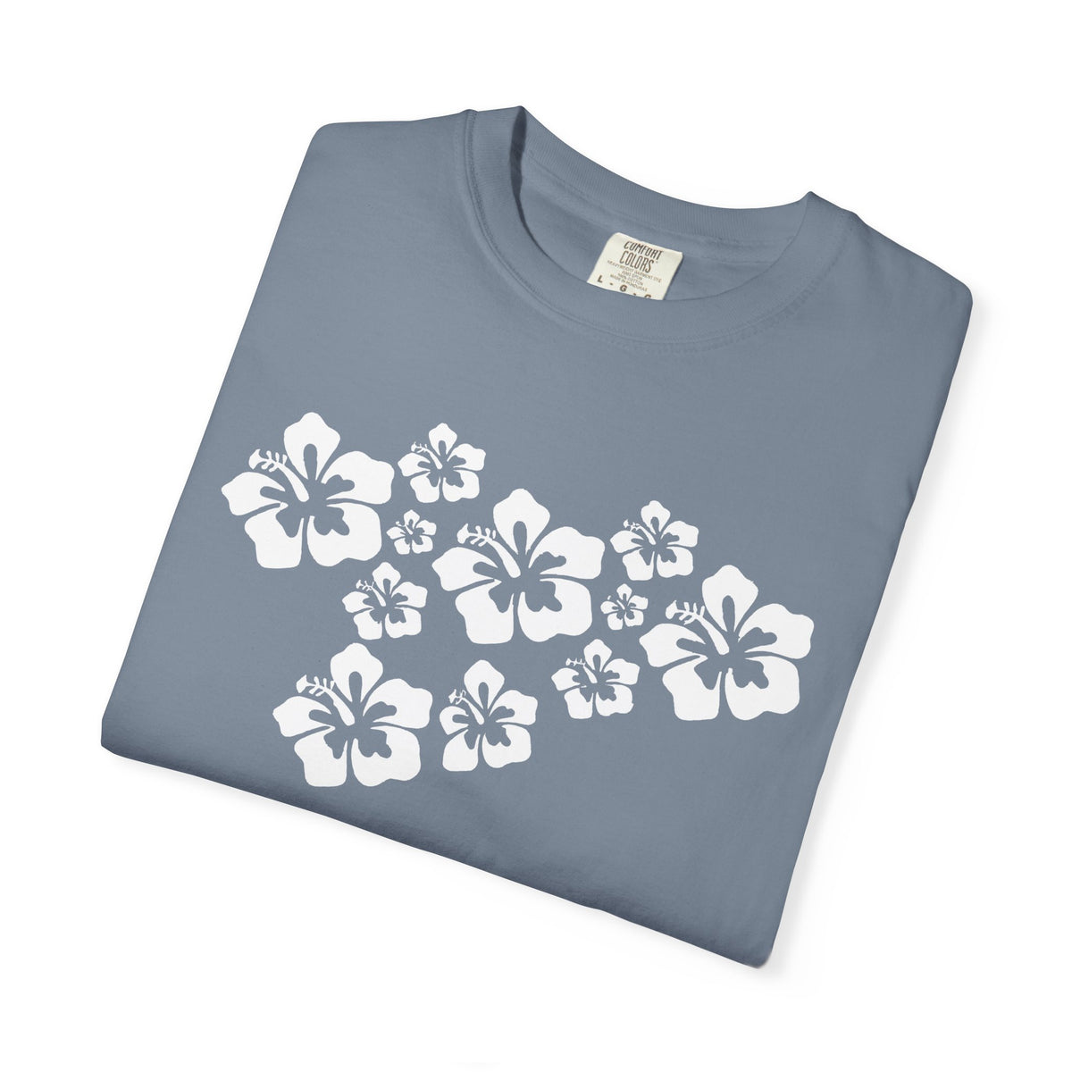 Hibiscus Flowers Tee | White Hibiscus Cluster Shirt | Tropical Island Flower T-Shirt | Comfort Colors