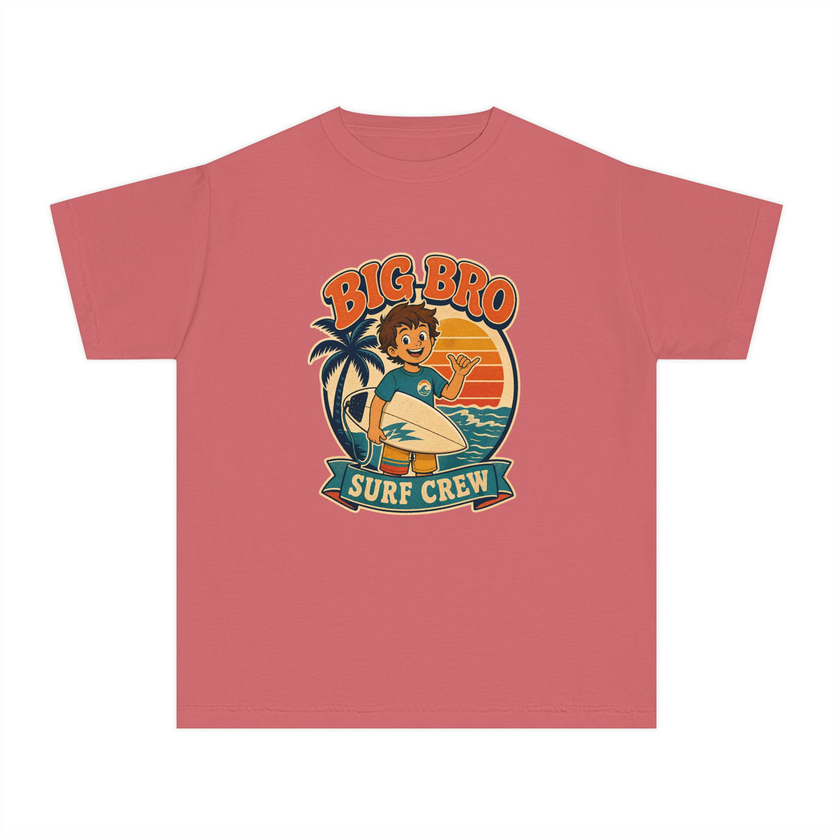 Big Bro Surf Crew Kids Tee | Big Brother Surf Shirt | Youth Beach T-Shirt | Surf Kid Gift