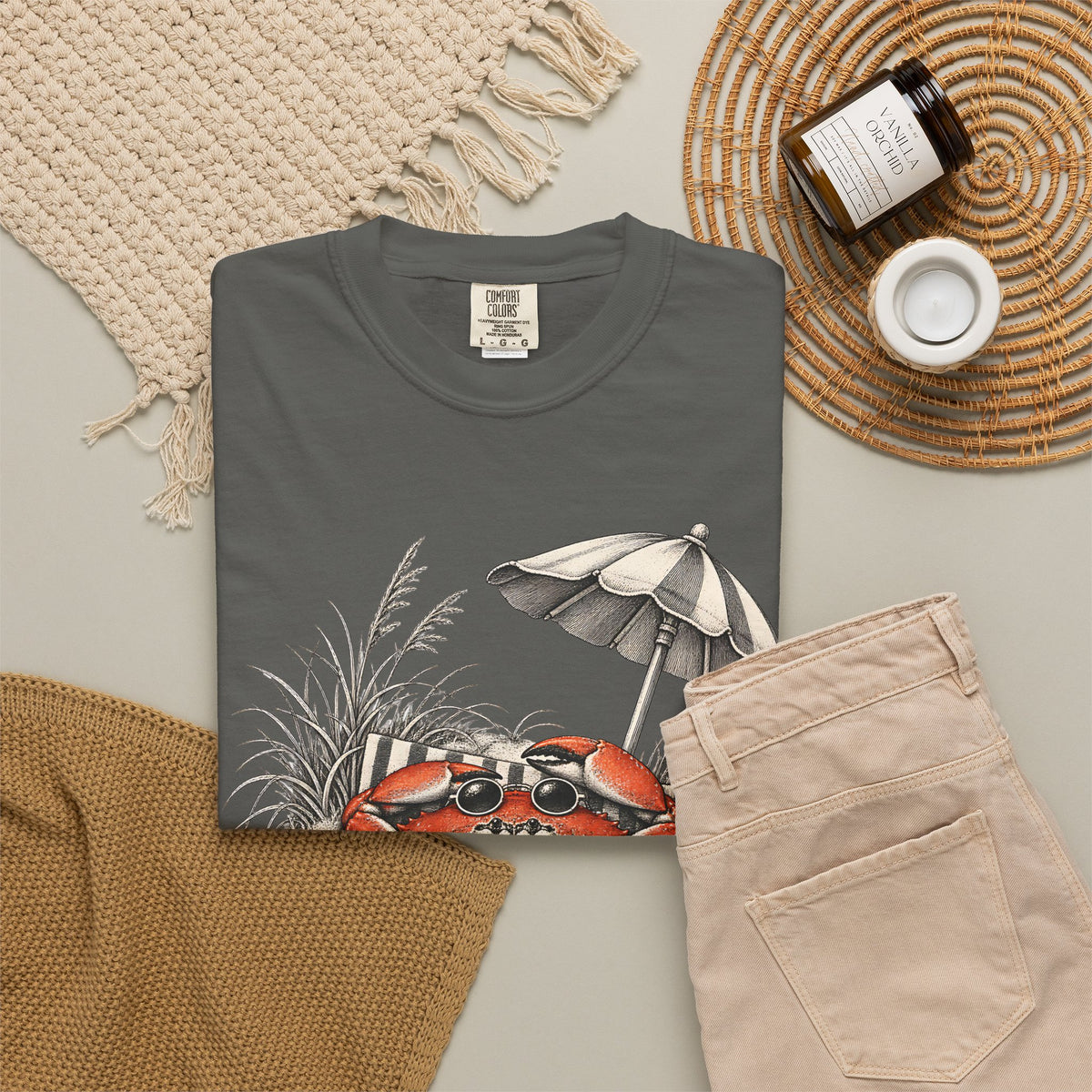 Sunburnt And Unbothered Crab Shirt | Funny Beach Crab Tee | Comfort Colors T-Shirt