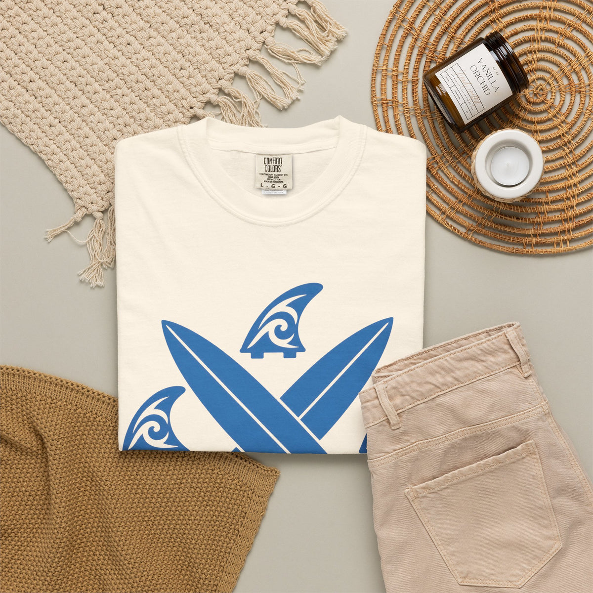 Fin Club Surf Shirt | Tribal Surf Fins Varsity Tee | Comfort Colors T-Shirt