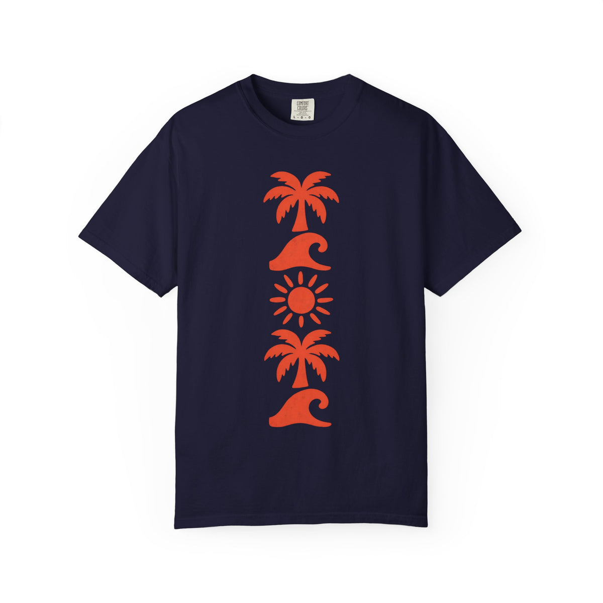 Palm Wave Totem Shirt | Stamp Column Beach Tee | Comfort Colors T-Shirt