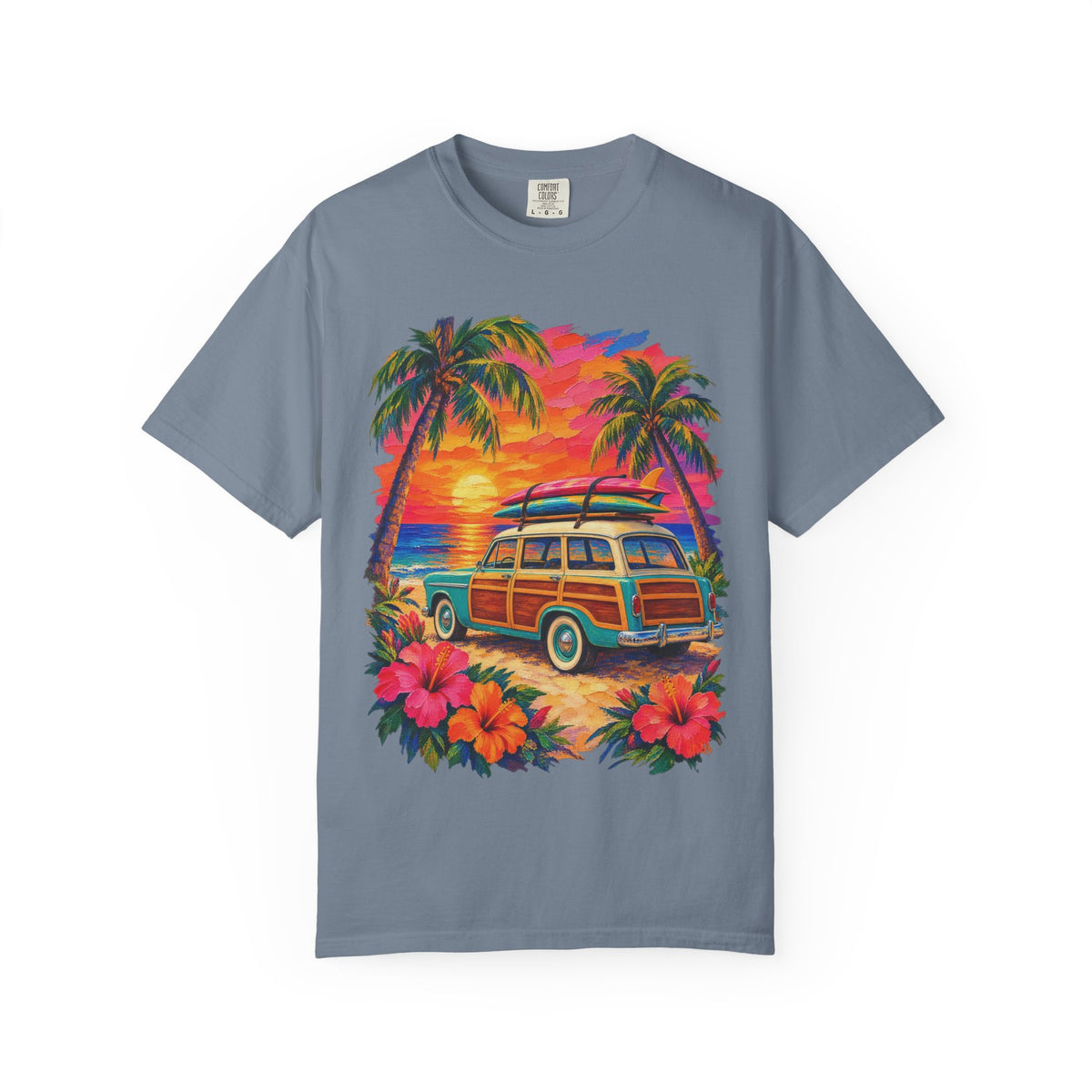 Surf Van Sunset Shirt | Retro Camper Van Beach Tee | Comfort Colors T-Shirt
