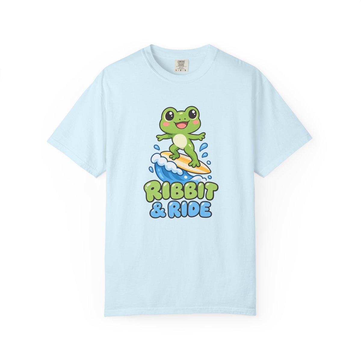 Ribbit and Ride Tee | Cute Surfing Frog Shirt | Funny Frog Surf T-Shirt | Comfort Colors Butter