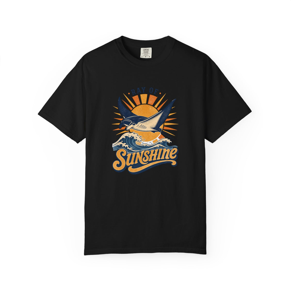 Ray Of Sunshine Tee | Manta Ray Shirt | Retro Beach T-Shirt | Comfort Colors Gift