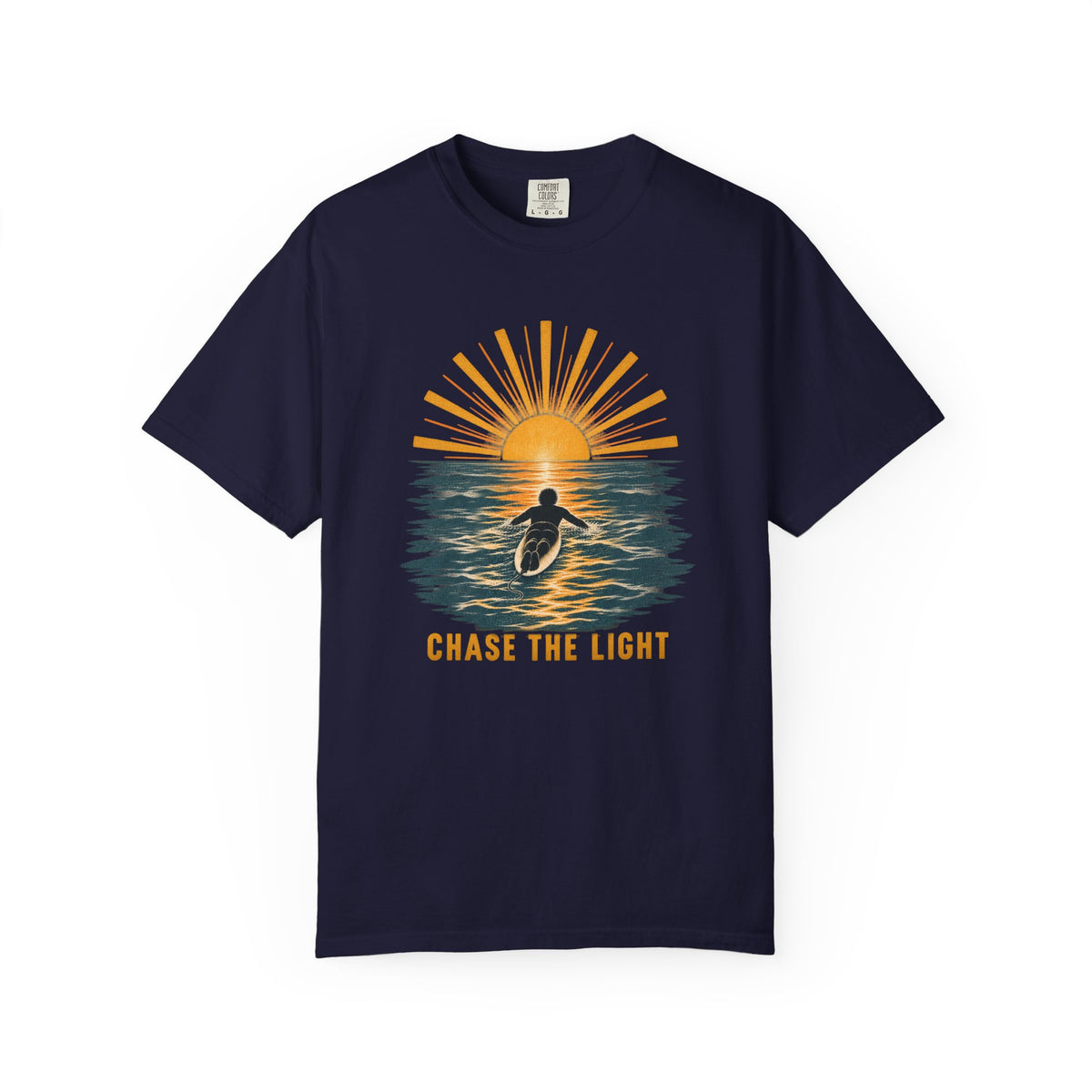 Chase The Light Tee | Sunset Paddle Out Surfer Shirt | Inspirational Surf T-Shirt | Comfort Colors Gift