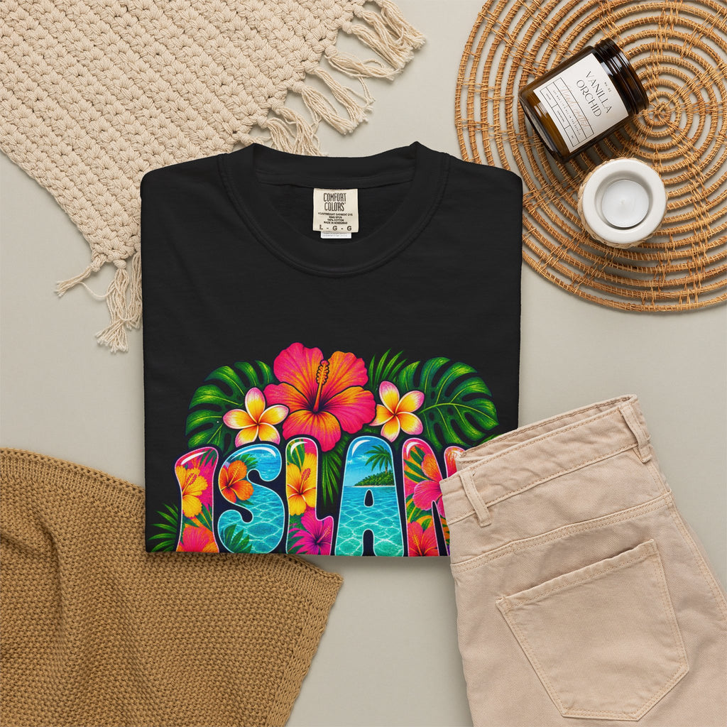 Island Girl Tee | Tropical Girl Shirt | Hibiscus Beach T-Shirt | Comfort Colors
