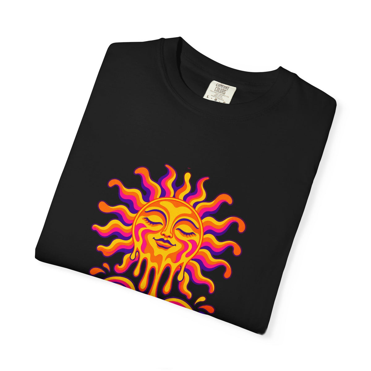 Melt Into Summer Tee | Trippy Retro Sun Shirt | 70s Psychedelic Summer T-Shirt | Comfort Colors Black