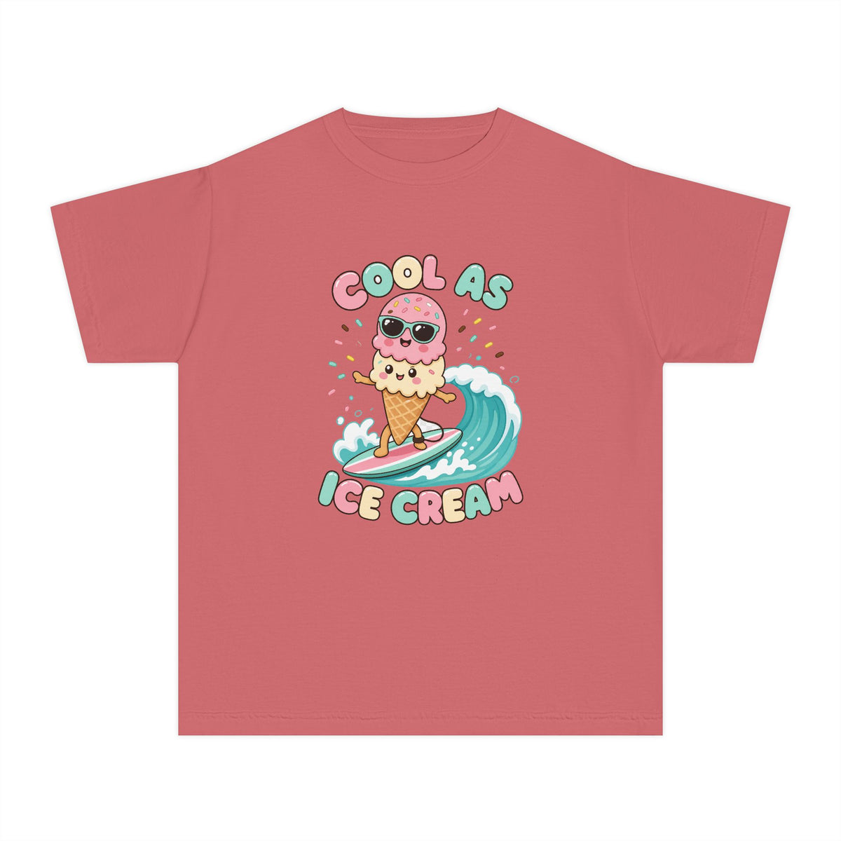 Cool As Ice Cream Kids Tee | Ice Cream Kids Shirt | Youth Beach T-Shirt | Surf Kid Gift