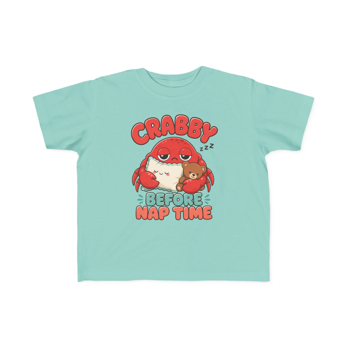 Crabby Before Nap Time Kids Tee | Funny Crab Toddler Shirt | Toddler Beach T-Shirt | Surf Kid Gift