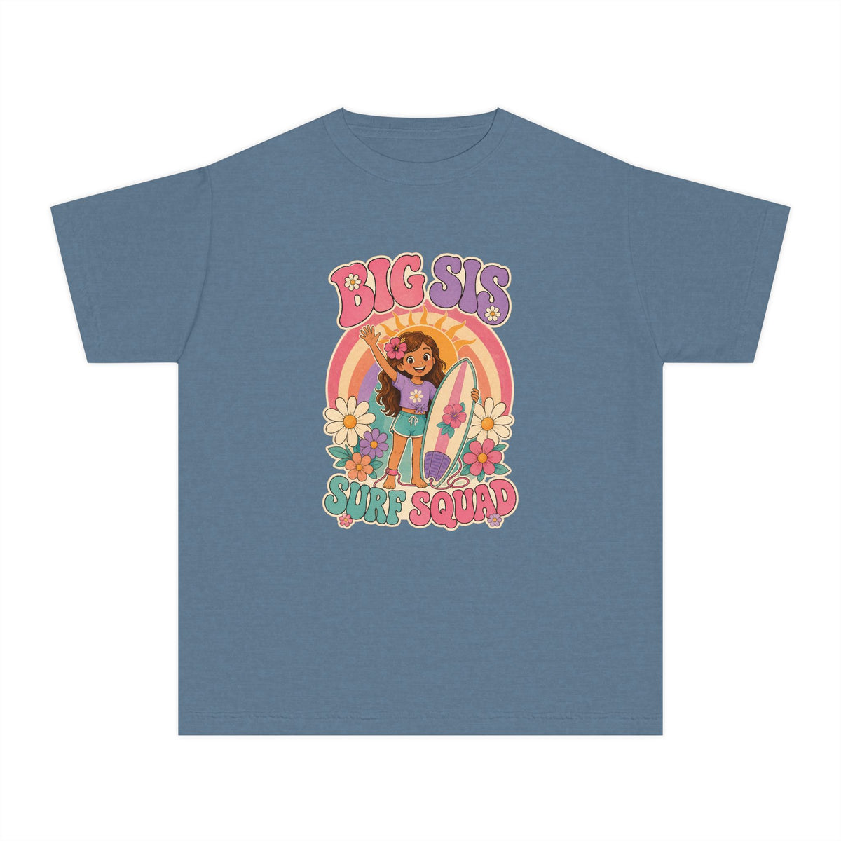 Big Sis Surf Squad Kids Tee | Big Sister Surf Shirt | Youth Beach T-Shirt | Surf Kid Gift