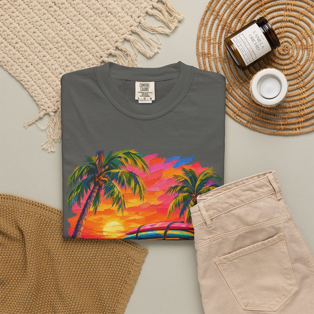 Surf Van Sunset Shirt | Retro Camper Van Beach Tee | Comfort Colors T-Shirt