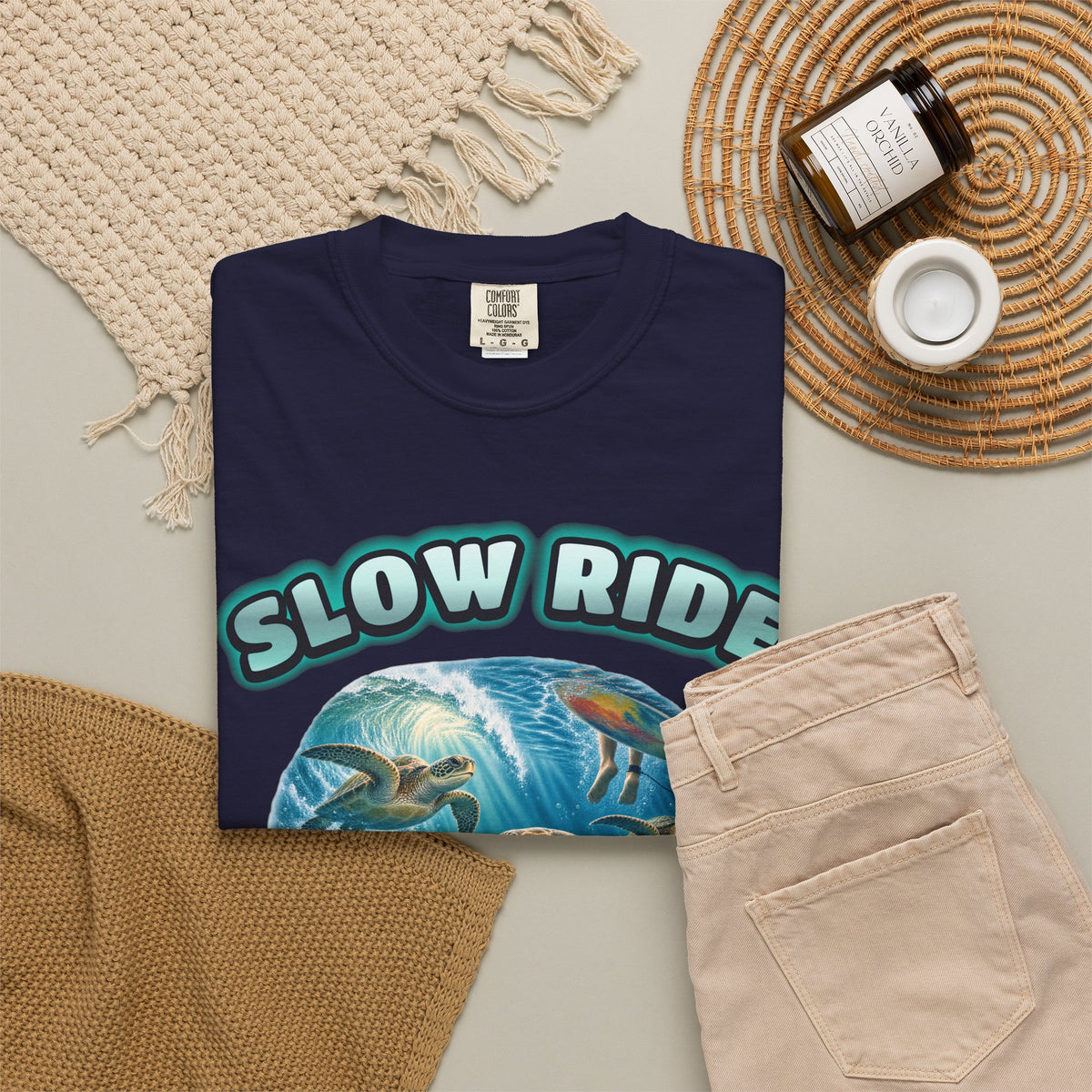 Sea Turtle Bootleg Shirt | Slow Ride Funny Turtle Tee | Comfort Colors T-Shirt