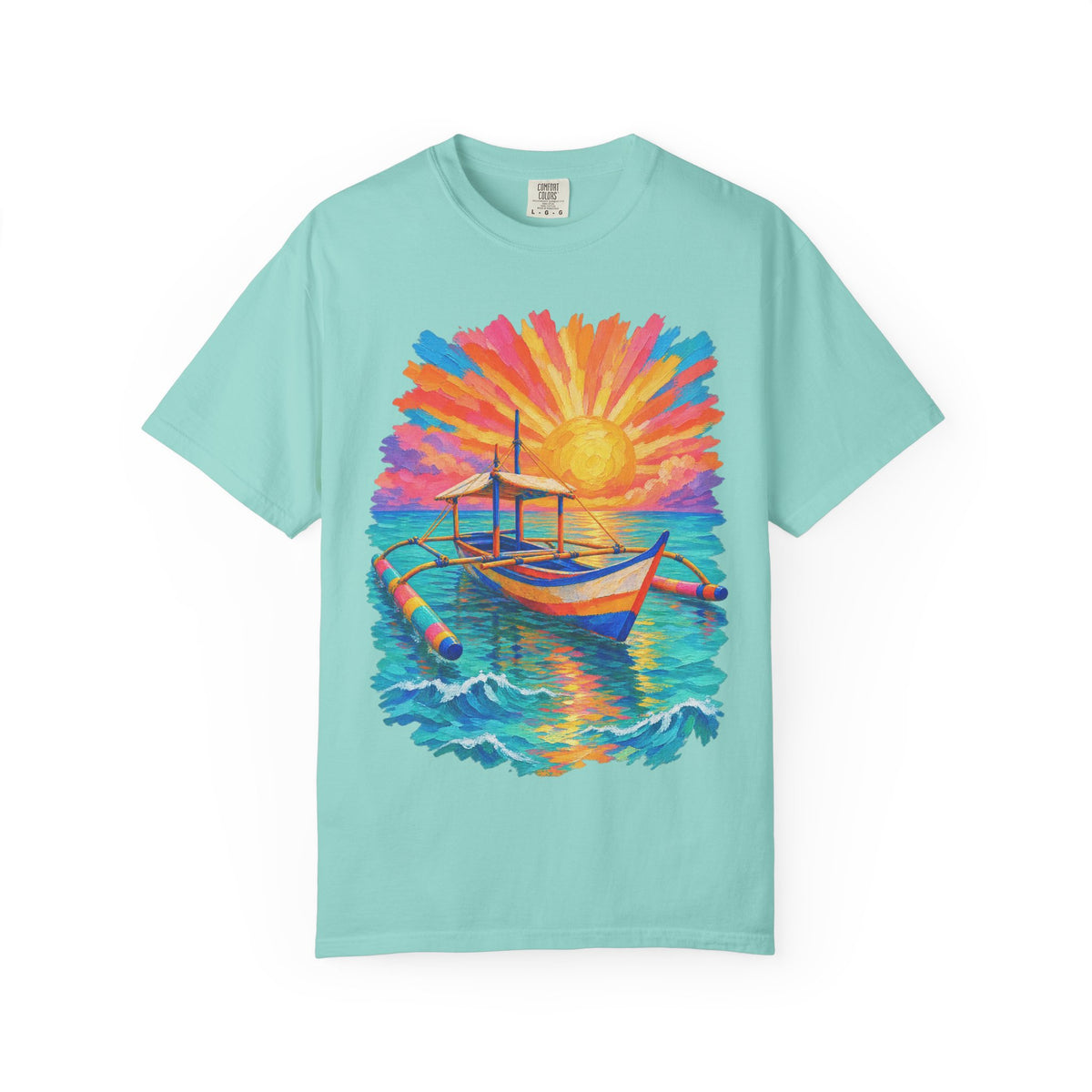 Filipino Bangka Boat Shirt | Philippines Sunburst Beach Tee | Comfort Colors T-Shirt