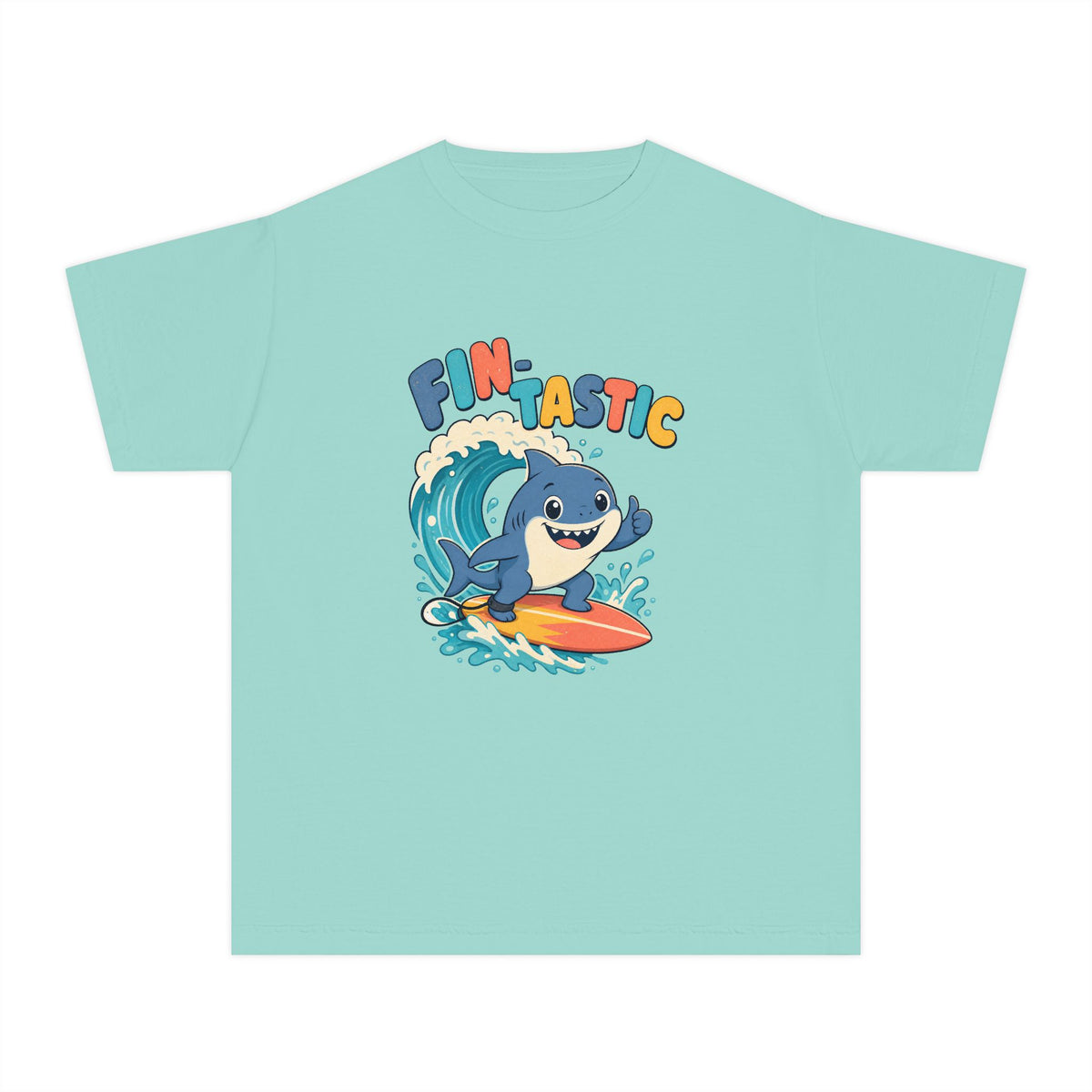 Fin-Tastic Kids Tee | Shark Surf Kids Shirt | Youth Beach T-Shirt | Surf Kid Gift