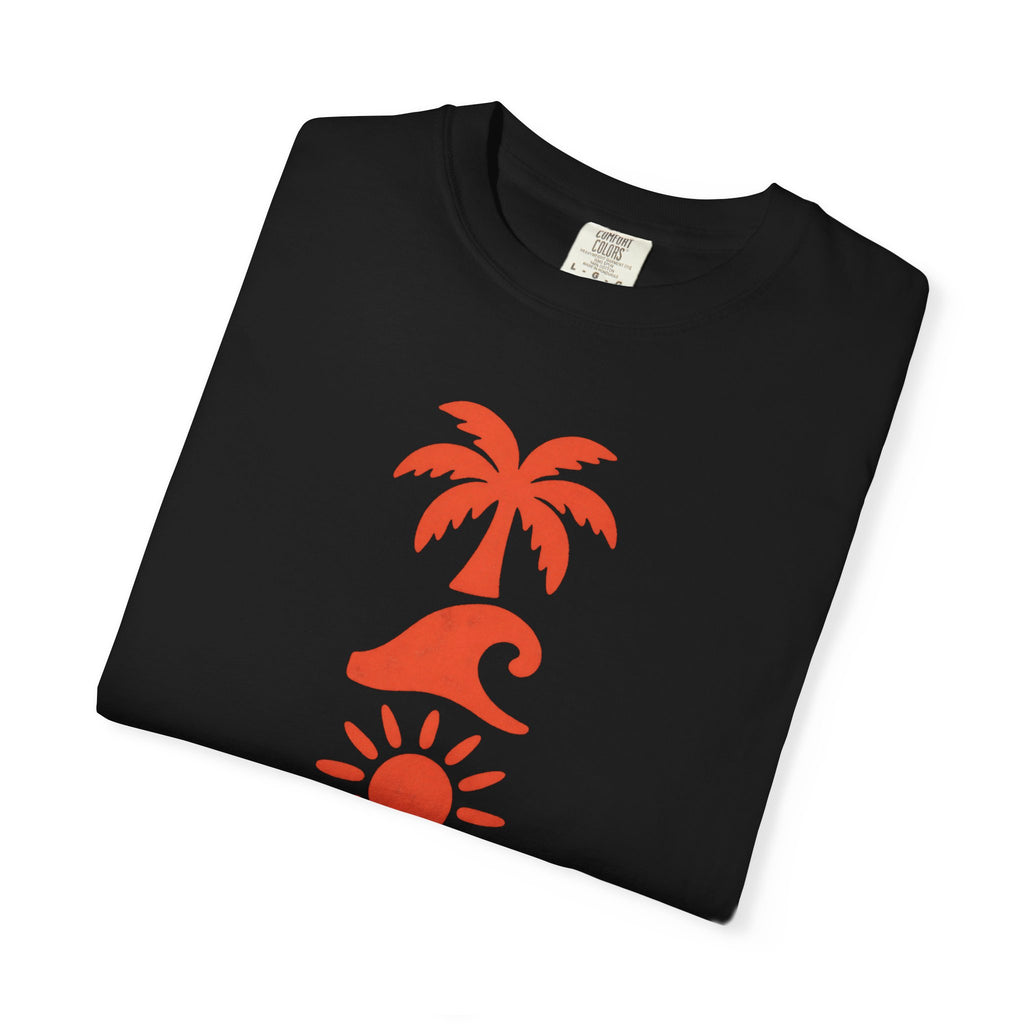 Palm Wave Totem Shirt | Stamp Column Beach Tee | Comfort Colors T-Shirt