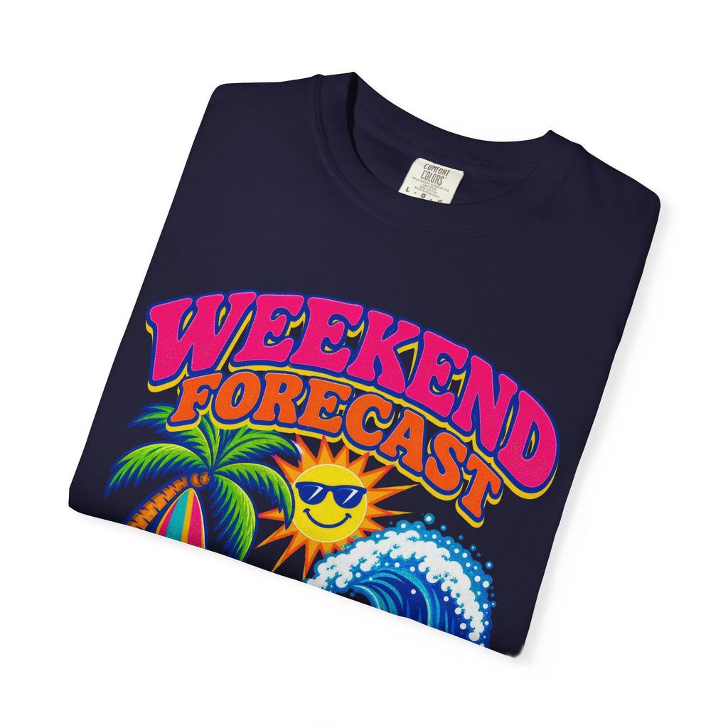 Weekend Forecast Surf Tee | Funny Weather Shirt | Beach Weekend T-Shirt | Comfort Colors