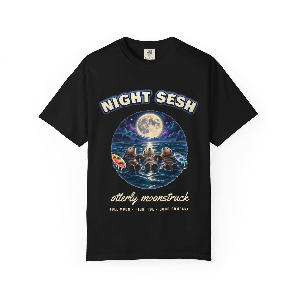 Otters Moon Bootleg Shirt | Night Sesh Funny Otter Tee | Comfort Colors T-Shirt