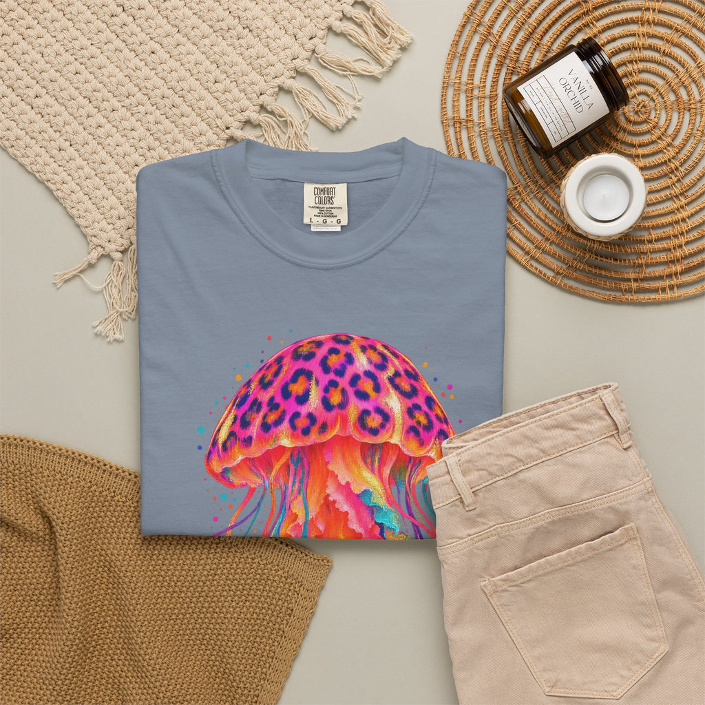 Neon Leopard Jellyfish Shirt | Ocean Jellyfish Tee | Comfort Colors T-Shirt