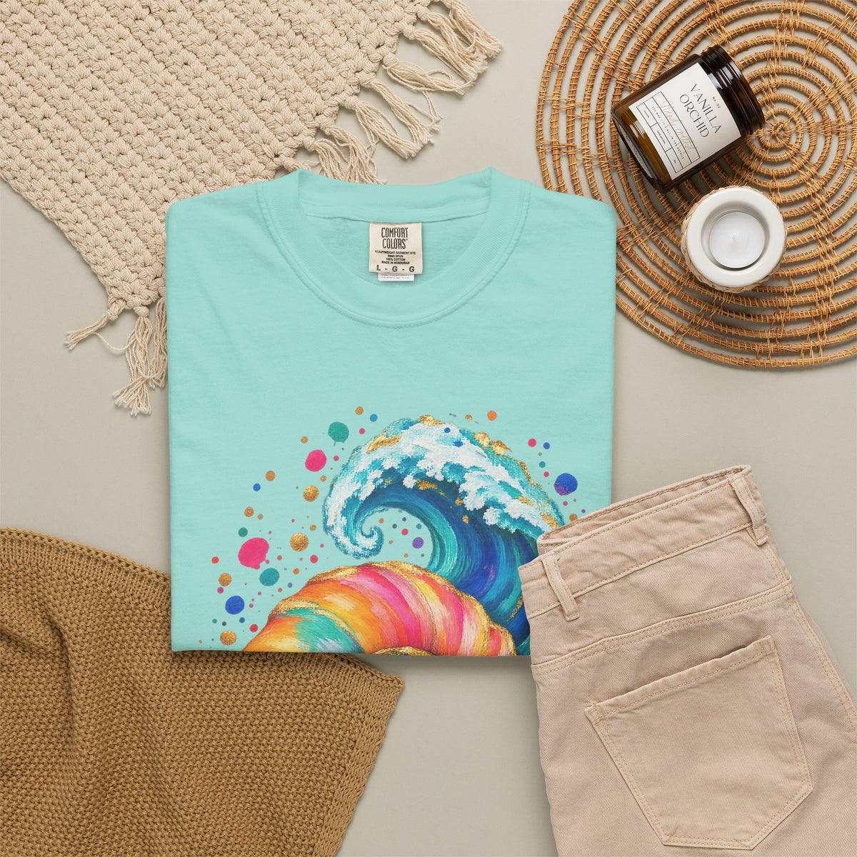 Spiral Seashell Wave Shirt | Pastel Shell Ocean Tee | Comfort Colors T-Shirt