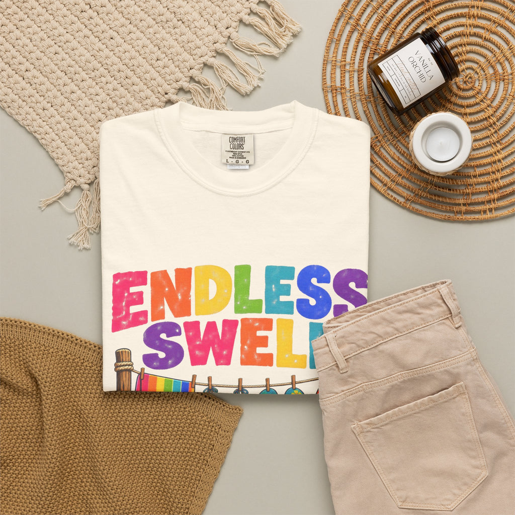 Endless Swell Season Tee | Retro Beach Clothesline Shirt | Colorful Surf T-Shirt | Comfort Colors