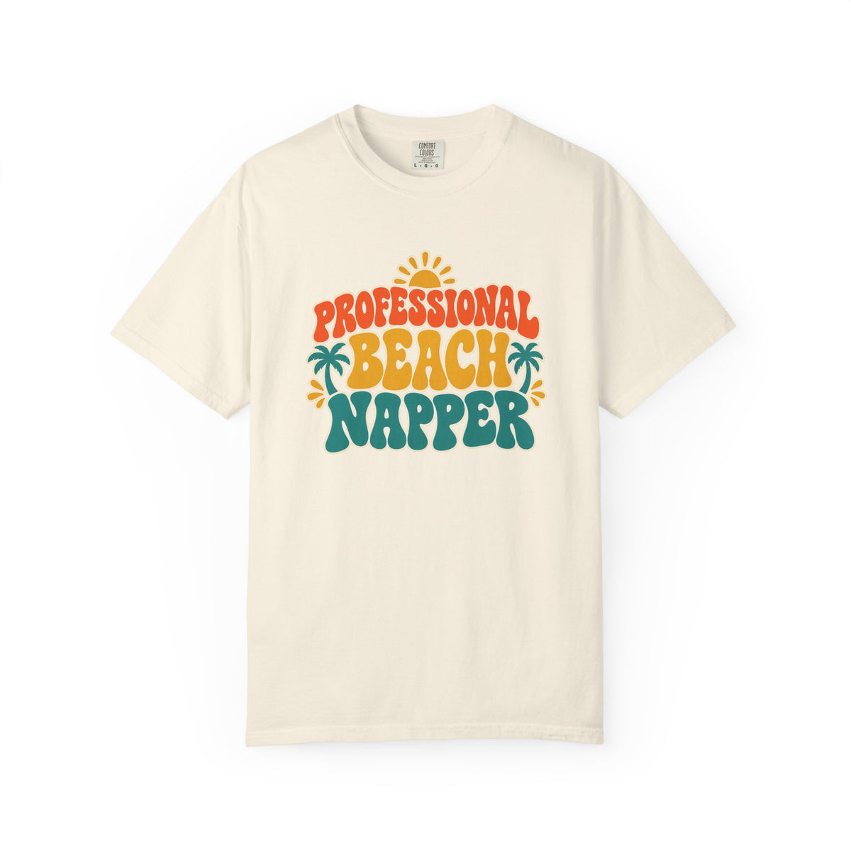 Professional Beach Napper Tee | Funny Beach Shirt | Retro Sun & Palm Vacation T-Shirt | Comfort Colors Beach Gift