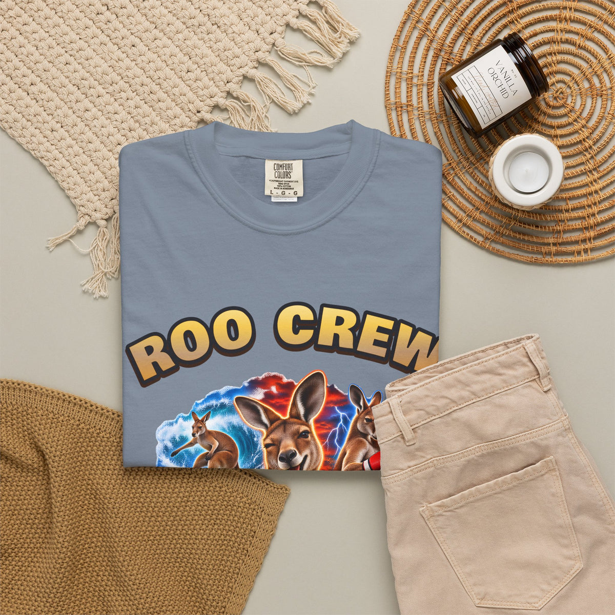 Roo Crew Kangaroo Shirt | Funny Aussie Bootleg Tee | Comfort Colors T-Shirt