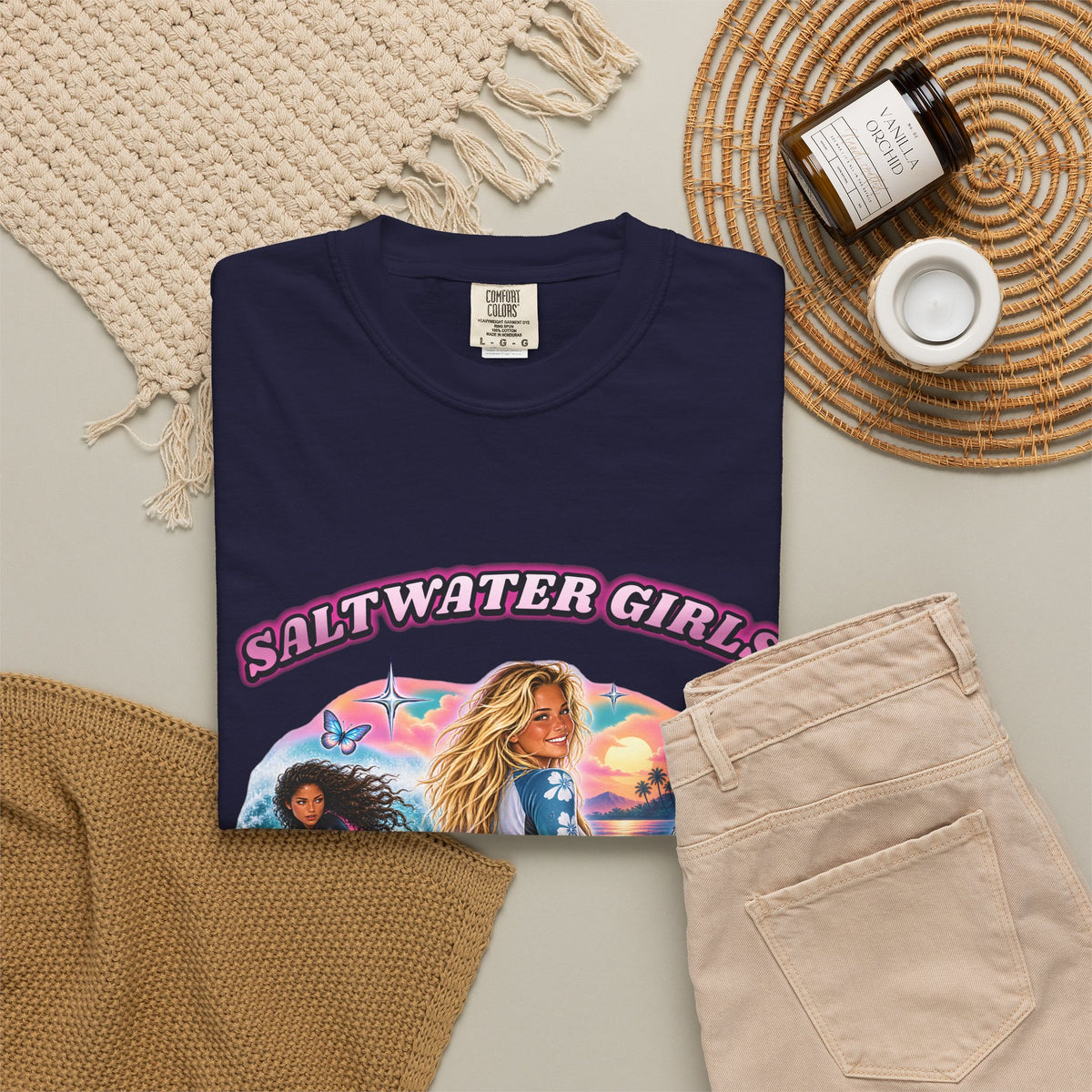 Saltwater Girls Shirt | Ride Like A Girl Surf Tee | Comfort Colors T-Shirt