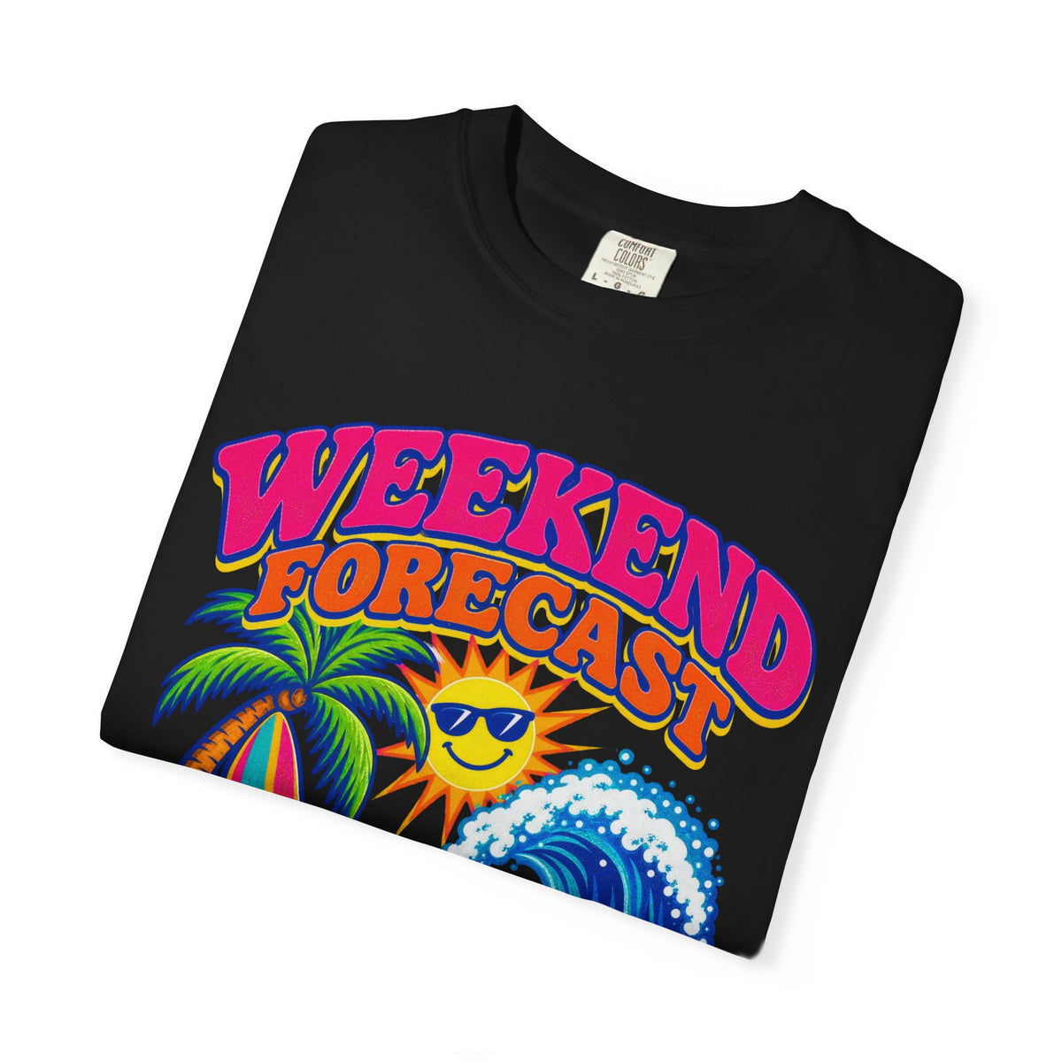 Weekend Forecast Surf Tee | Funny Weather Shirt | Beach Weekend T-Shirt | Comfort Colors
